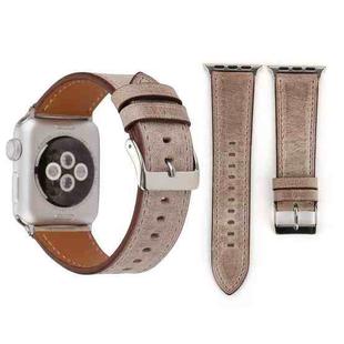 For Apple Watch Series 8&7 41mm / SE 2&6&SE&5&4 40mm / 3&2&1 38mm Fresh Style Genuine Leather Watch Band(Brown)