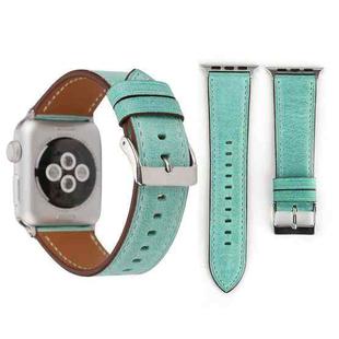 For Apple Watch Ultra 49mm / Series 8&7 45mm / SE 2&6&SE&5&4 44mm / 3&2&1 42mm Fresh Style Genuine Leather Watch Band(Green)