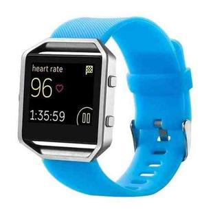 For Fitbit Blaze Watch Oblique Texture Silicone Watchband, Large Size, Length: 17-20cm(Blue)