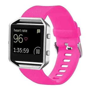 For Fitbit Blaze Watch Oblique Texture Silicone Watchband, Large Size, Length: 17-20cm(Magenta)