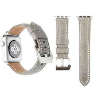 Leather Wrist Watch Band with Stainless Steel Buckle for Apple Watch Series 3 & 2 & 1 38mm(Grey)