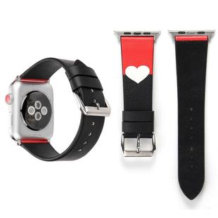 Fashion Simple Heart Pattern Genuine Leather Wrist Watch Band for Apple Watch Series 3 & 2 & 1 42mm