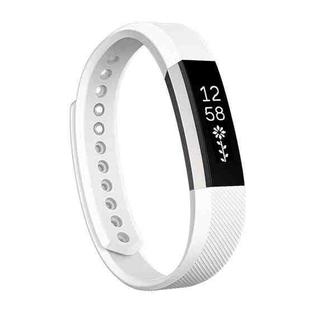 For Fitbit Alta Watch Oblique Texture Silicone Watchband, Large Size, Length: about 22cm(White)