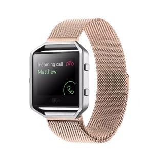 For Fitbit Blaze Watch Loop Magnetic Closure Clasp Stainless Steel Watchband(Rose Gold)