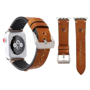 For Apple Watch Series 3 & 2 & 1 38mm Simple Fashion Cowhide Big Eyes Pattern Watch Band(Brown)