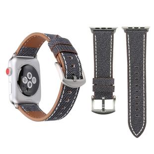 For Apple Watch Series 8&7 41mm / SE 2&6&SE&5&4 40mm / 3&2&1 38mm Simple Fashion Genuine Leather Cowboy Pattern Watch Band(Grey)