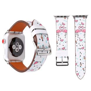 Fashion Genuine Leather New Spring Blue Flower Pattern Watch Band for Apple Watch Series 3 & 2 & 1 38mm