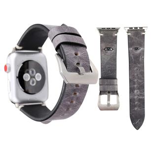 For Apple Watch Series 3 & 2 & 1 42mm Simple Fashion Cowhide Big Eyes Pattern Watch Band