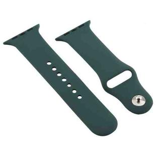 For Apple Watch Series 7 41mm / 6 & SE & 5 & 4 40mm / 3 & 2 & 1 38mm Silicone Watch Band (Dark Green)