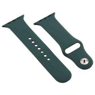 For Apple Watch Apple Watch Ultra 49mm / Series 8&7 45mm / SE 2&6&SE&5&4 44mm / 3&2&1 42mm Silicone Watch Band (Dark Green)