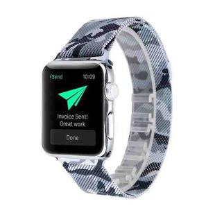 Print Milan Steel Wrist Watch Band for Apple Watch Series 3 & 2 & 1 42mm (Camouflage Black)