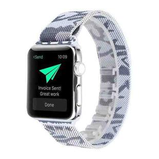 Print Milan Steel Wrist Watch Band for Apple Watch Series 3 & 2 & 1 42mm (Camouflage Silver)