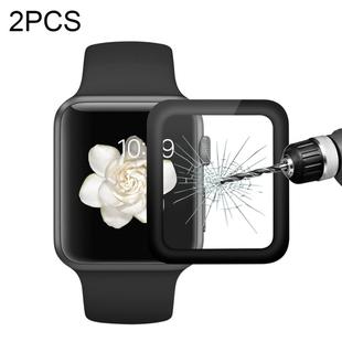2 PCS ENKAY Hat-Prince for Apple Watch Series 1 / 2 / 3 38mm 0.2mm 9H Surface Hardness 3D Explosion-proof Aluminum Alloy Edge Full Screen Tempered Glass Screen Film