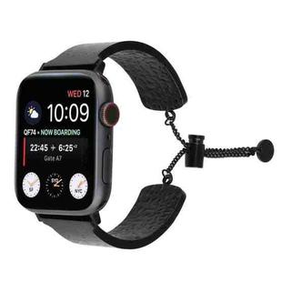 Simple 316 Stainless Steel Embossed Bracelet Watch Band for Apple Watch Series 7 45mm / 6 & SE & 5 & 4 44mm / 3 & 2 & 1 42mm(Black)