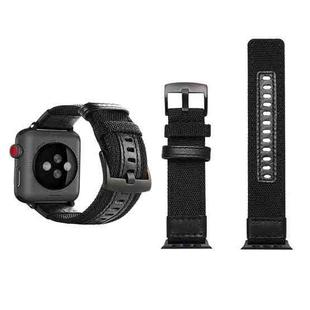 Jeep Style Nylon Wrist Watch Band with Stainless Steel Buckle for Apple Watch Series 3 & 2 & 1 38mm(Black)