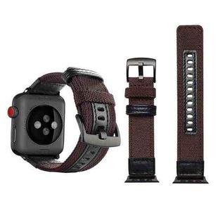 Jeep Style Nylon Wrist Watch Band with Stainless Steel Buckle for Apple Watch Series 3 & 2 & 1 38mm(Brown)