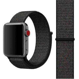 Simple Fashion Nylon Watch Band for Apple Watch Series 9&8&7 41mm / SE 3&SE 2&6&SE&5&4 40mm / 3&2&1 38mm, with Magic Stick(Nightfall Black)