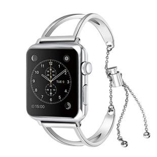 Letter V Shape Bracelet Metal Wrist Watch Band with Stainless Steel Buckle for Apple Watch Series 8&7 41mm / SE 2&6&SE&5&4 40mm / 3&2&1 38mm(Silver)