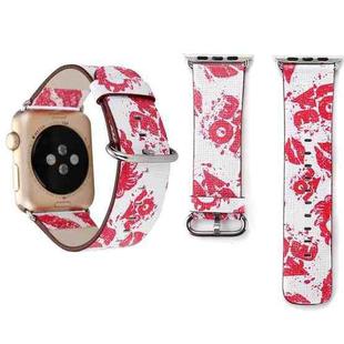 For Apple Watch Series 3 & 2 & 1 42mm Fashion Pattern Genuine Leather Wrist Watch Band