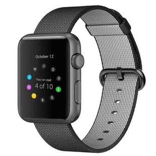 For Apple Watch 42mm Woven Nylon Watch Band(Black)