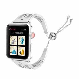 Love Heart Shaped Bracelet Stainless Steel Watch Band for Apple Watch Series 3 & 2 & 1 42mm(Silver)