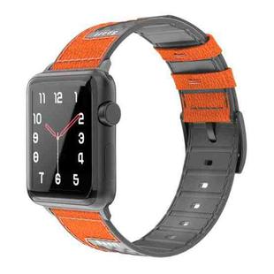 For Apple Watch Series 5 & 4 & 3 & 2 & 1 Universal Silicone Skin + Carbon Fiber Texture Watch Band(Orange)