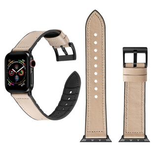 Solid Color TPU + Stainless Steel Watch Band for Apple Watch Series 3 & 2 & 1 38mm (Grey)