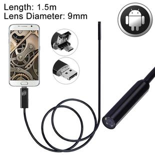 2 in 1 Micro USB & USB Endoscope Waterproof Snake Tube Inspection Camera with 6 LED for OTG Android Phone, Length: 1.5m, Lens Diameter: 9mm