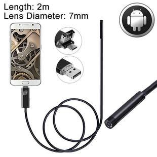2 in 1 Micro USB & USB Endoscope Waterproof Snake Tube Inspection Camera with 6 LED for OTG Android Phone, Lens Diameter: 7mm Length: 2m