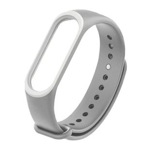 Colorful Silicone Watch Band for Xiaomi Mi Band 3 & 4 (Gray+White)