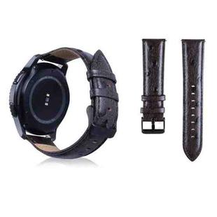 Ostrich Skin Texture Genuine Leather Watch Band for Samsung Gear S3 22mm(Coffee)