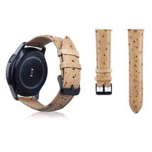 Ostrich Skin Texture Genuine Leather Watch Band for Samsung Gear S3 22mm(Light Brown)