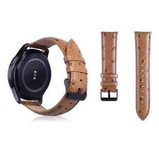 Ostrich Skin Texture Genuine Leather Watch Band for Samsung Gear S3 22mm(Dark Brown)
