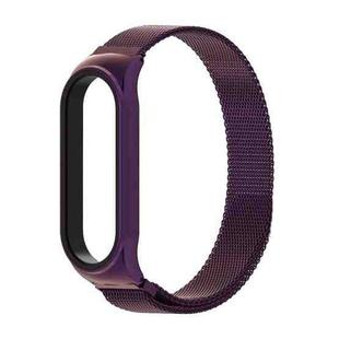 Mijobs Milan CS Metal Magnetic Watch Band for Xiaomi Mi Band 3 & 4 & 5 & 6, Host not Include(Purple)