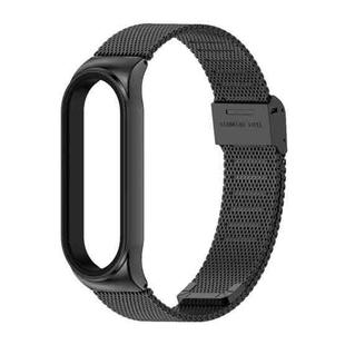 Mijobs Milan CS Screwless Buckle Metal Watch Band Case for Xiaomi Mi Band 3 & 4 & 5 & 6, Host not Included(Black)