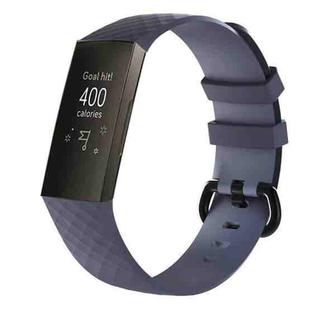 Diamond Pattern Silicone Watch Band for Fitbit Charge 3, Size: 210x18mm(Grey)