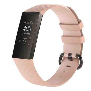 Diamond Pattern Silicone Watch Band for Fitbit Charge 3, Size: 210x18mm(Light Pink)