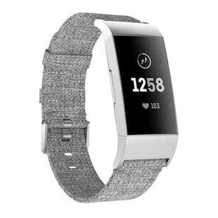 Woven Vanvas Nylon Watch Band for Fitbit Charge 3(Grey)