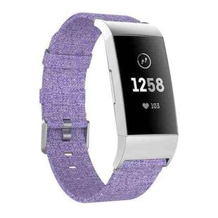 Woven Vanvas Nylon Watch Band for Fitbit Charge 3(Light Purple)
