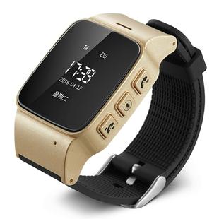 D99 0.96 inch OLED Screen Smartwatch for the Elder IP54 Waterproof, Support GPS + LBS + WiFi Positioning / Two-way Dialing / Voice Monitoring / One-key First-aid / Wrist off Alarm / Safety Fence (Champagne Gold)