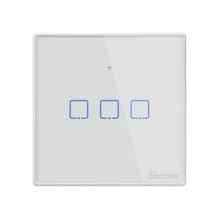 Sonoff T2 Touch 86mm Tempered Glass Panel Wall Switch Smart Home Light Touch Switch, Compatible with Alexa and Google Home, AC 100V-240V, UK Plug