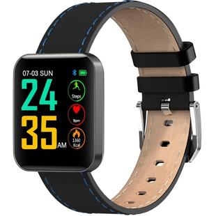 S88 1.54 inches TFT Color Screen Smart Bracelet IP67 Waterproof, Learther Watchband, Support Call Reminder /Heart Rate Monitoring /Sleep Monitoring /Sedentary Reminder /Blood Pressure Monitoring (Black)