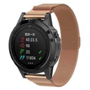 For Garmin Fenix 6S Milanese Watch Band(Rose Gold)