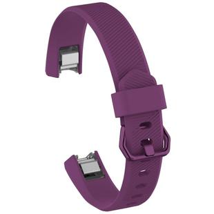 Solid Color Silicone Watch Band for FITBIT Alta / HR, Size: L(Lilac Purple)