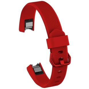 Solid Color Silicone Watch Band for FITBIT Alta / HR, Size: L(Karst Red)