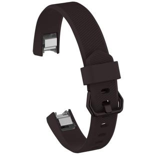 Solid Color Silicone Watch Band for FITBIT Alta / HR, Size: L(Dark Brown)