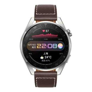 Original Huawei Watch 3 Pro 48mm GLL-AL01 1.43 inch AMOLED Touch Screen Bluetooth 5.2 5ATM Waterproof, Support Sleep Monitoring / Body Temperature Monitoring / eSIM Independent Call / NFC Payment (Fashion Brown Leather Strap)