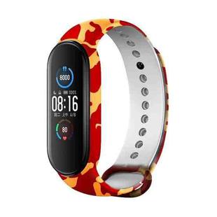 For Xiaomi Mi Band 6 / 5 / 4 / 3 Camouflage Series Silicone Watch Band(Red + Yellow)