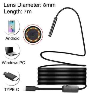 AN97 USB-C / Type-C Endoscope Waterproof Tube Inspection Camera with 8 LED & USB Adapter, Length: 7m, Lens Diameter: 8mm