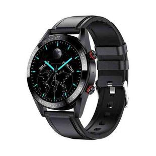 DW161.39 inch AMOLED Screen Smart Watch, Support Heart Rate / Blood Pressure Monitoring, Leather Strap(Black)